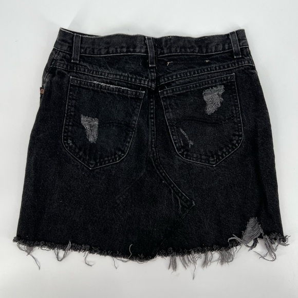 Furst Of A Kind Black Distressed Cut Off Denim Mini Jean Skirt Size 31 Women's - Picture 3 of 6